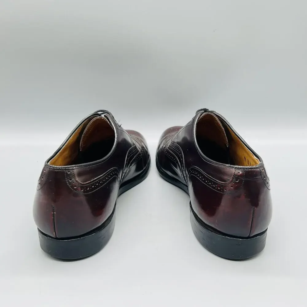 Johnston & Murphy Shoes Mens 9.5 Red Leather Limited Collection Wingtip Dress